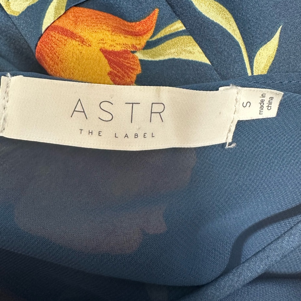 Astr Navy Floral Midi Slip Dress with Yellow Blooms - Picture 13 of 14